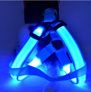 ปลอกคอสัตว์เลี้ยงแบบปรับได้พร้อมไฟ LED สำหรับกลางคืน ทำจากไนลอน ปลอดภัย ชาร์จ USB ได้  เสื้อกั๊กเรืองแสงสำหรับสุนัข ขายส่งแบบกำหนดเองได้ - Product Image 3