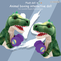 Jeu de boxe gant de sport d'intérieur marionnette à main dinosaure en peluche avec son pour enfants