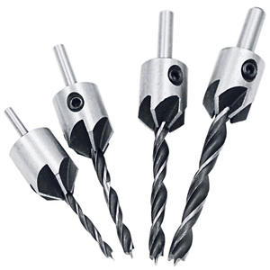 4 Pcs Flute Hss Countersink Drill Bit Set Carpentry <strong>Reamer</strong> Woodworking <strong>Chamfer</strong> <strong>Tool</strong> 3-6mm End Milling Screw Hole Wood Drill Bit - Product Image 1