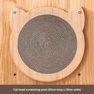 Arbre à <span class=keywords><strong>chat</strong></span> mural en bois massif, sans perçage, avec housse amovible et lavable, 4 niveaux d'activités d'escalade pour chats d'intérieur - Product Image 6