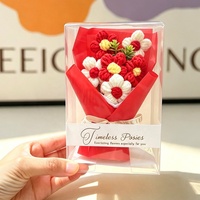 Buket Rajutan Benang Siap Pakai untuk Hari Valentine & Hari Guru, Hadiah Kreatif 6 Buah Gaya Korea