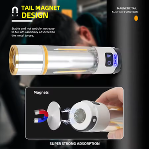 Multifunzionale all'aperto impermeabile lanterna portatile da campeggio luce ricaricabile torcia ad alta potenza con magnete e gancio - Product Image 4