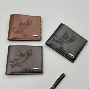 Nueva llegada transfronteriza, billetera corta de PU para hombre, hecha a mano, antirrobo, atractivo patrón de águila, forro de Metal, letra caliente AliExpress - Product Image 2