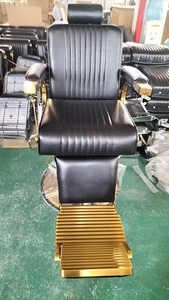 Prêt pour le navire chaise de coupe de cheveux de Salon d'or robuste chaise de barbier en aluminium pour salons de coiffure prend en charge un poids lourd - Product Image 3