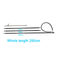 Canne à pêche en fibre de carbone durable personnalisable de 240 cm (8 pieds) avec fourche à poisson en acier inoxydable à manche réglable et tête à ardillon – Outils de pêche