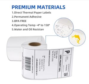 Étiquettes d'expédition thermique directe 4*<span class=keywords><strong>6</strong></span> Glossy Lamina auto-adhésives Autocollants d'étiquettes en papier perforé <span class=keywords><strong>blanc</strong></span> personnalisé - Product Image 5