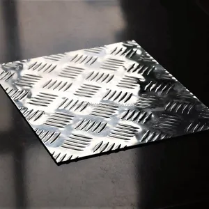 3003 H14 panneau en aluminium brillant à cinq barres surélevées/plaque de roulement en aluminium