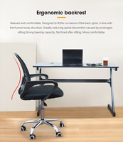 Fourniture directe du personnel à bas prix Chaise de bureau pour ordinateur pivotante en tissu maillé Chaise de bureau à domicile