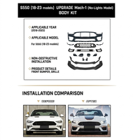 Kit de Carrocería para Parachoques Delantero S550 con Rejilla y Labio Delantero para Ford Mustang S550 2018-2023, Actualización al Estilo Mach 1