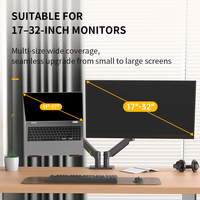 Support double moniteur pour ordinateur portable Khcoohoo, capacité de charge 9 kg, inclinaison réglable, support de moniteur à ressort à gaz 90°, noir, acier laminé à froid
