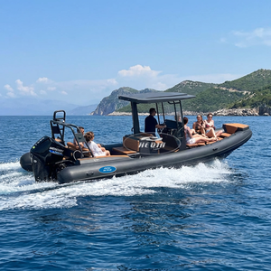 Bateau <span class=keywords><strong>semi</strong></span>-<span class=keywords><strong>rigide</strong></span> (RHIB) en Hypalon de 7,<span class=keywords><strong>6</strong></span> mètres (25 pieds) avec coque en V profond, double coque, certifié CE Europe, rouge et noir, en aluminium <span class=keywords><strong>rigide</strong></span> - Product Image 6