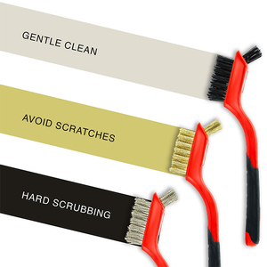 3-Mảnh Brass Thép Không Gỉ & Nylon Bàn Chải Thiết Lập Cong Xử Lý Chi Tiết Bàn Chải Cho Gỉ Loại Bỏ Dây Bàn Chải Loại Cho Bức Tranh - Product Image 6