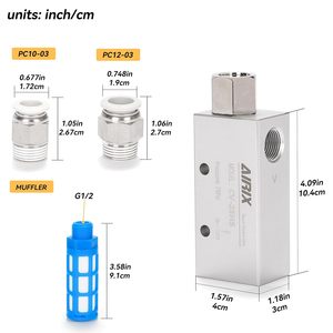 เครื่องกำเนิดสุญญากาศ Airix รุ่น Cv-25hs ตัวปล่อยลมแบบนิวแมติกอะลูมิเนียม พร้อมตัวกรองเสียงรบกวน และข้อต่อขนาด 3/8 นิ้ว - Product Image 2