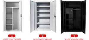 Casier en acier avec 2 portes doubles, armoire de rangement en fer, casier métallique pour vêtements et chaussures - Product Image 3