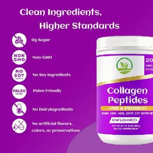 פפטידים קולגן ללא ריח תזונתי פפטידים + פרביוטיקה תוספת אבקה בריאות שיער ובריאות העור - Product Image 6