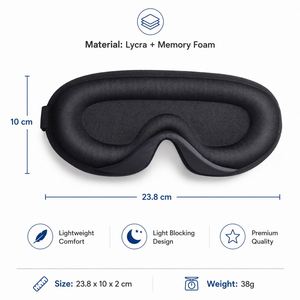 Soft 3D Eye Mask Full <b>Light</b> Blocking No Pressure on Eyes Lashes Nose Bridge Shading Blindfold for Travel Nap <b>Sleep</b> - Product Image 3