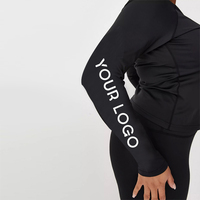 K210574 Vêtements de Sport Personnalisés Ensemble de Yoga Grande Taille pour Femmes Deux Pièces à Manches Longues T-shirt de Sport et de Fitness Haut de Yoga et Pantalon Legging