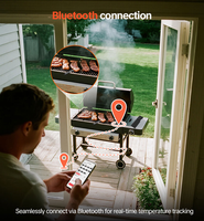 Thermomètre de barbecue sans fil intelligent ±0.5 ° Thermomètre de cuisson intelligent en acier inoxydable de qualité alimentaire avec contrôle précis de la température via application