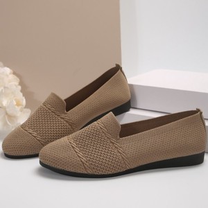 Chaussures plates décontractées grande taille transfrontalières, nouveau modèle été 2025, chaussures basses pour femmes en maille unie tendance à enfiler - Product Image 6