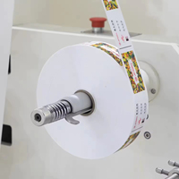Machine d'impression flexographique 1 à 4 couleurs pour étiquettes textiles, 3 couleurs avant et 1 couleur arrière, pour l'impression de rubans gros-grain et d'étiquettes d'entretien en tissu