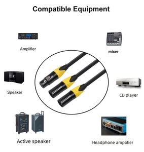 3PIN XLR Buchse auf 2 XLR Stecker Mikrofon Splitter Kabel für Verstärker Mixer 1M - Product Image 5