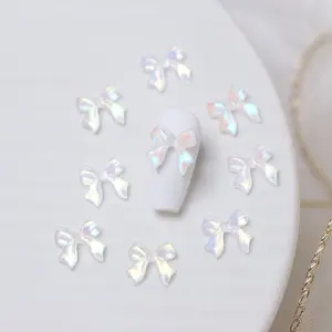 Verão Aurora Ribbon Nail Art Jóias 3D Magic Color Resina Pixie Ribbon Nail Decoração DIY Holographic Nail Accessories