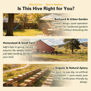 Vente directe usine : Ensemble complet de ruche à abeilles Warré, ruche naturelle avec toit ventilé, boîte à abeilles robuste pour la production de miel - Product Image 4