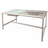 Tables de préparation latérales de laboratoire en acier inoxydable pour hôpitaux modernes, personnalisation prise en charge