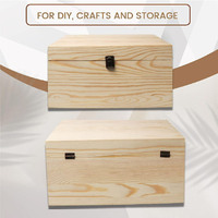 Boîtes en bois de pin inachevées avec couvercle à charnière peint bricolage artisanat stockage et panneaux muraux bois artisanat souvenir étui