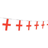 Bannière personnalisée en polyester 14x21cm pour tous les pays, drapeaux en guirlande d'Angleterre imprimés