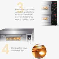 Four à gaz commercial de table pour restaurant, mini-boulangerie, cuisson de pain et pizzas, 1, 2, 3 ou 4, 6, 12 plateaux, GPL, pour cuisine professionnelle