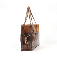 Sac fourre-tout pour femme en PVC transparent avec logo personnalisé, fermeture à cordon, imperméable, grande capacité, sac à bandoulière pour la promotion de la marque