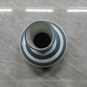 <span class=keywords><strong>Vase</strong></span> en céramique transparente <span class=keywords><strong>bleu</strong></span> <span class=keywords><strong>turquoise</strong></span> à rayures, style Art déco de Jingdezhen, décoration moderne pour la maison, <span class=keywords><strong>vase</strong></span> de table pour mariage - Product Image 5