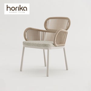 Foshan di lusso all'aperto tavolo da pranzo Set con struttura in alluminio corda tessuto moderno Patio giardino tavolo da pranzo e sedia Set - Product Image 4