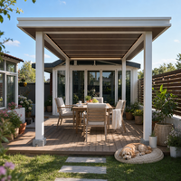 Système de pergola extérieure en aluminium à lames motorisées pour terrasses et jardins intelligents