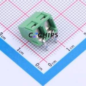 JL127R-50802G01 Screw Terminal Block Bent Lead Through Hole,P=5.08mm Connector 1x2P 5.08mm Green Right Angle Insert - Product Image 2
