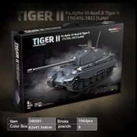 QuanGuan 100301 Nuevo Tanque de Ladrillos Tiger, Juguetes de la Segunda Guerra Mundial, Modelo de Colección Histórica Alemana, 1563 Piezas, Juego de Bloques de Construcción