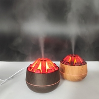 Humidificateur à Brume Froide Effet Feu de Camp 300ml, Humidificateur Intelligent USB à Flamme de Charbon Simulée, Ultrasonique