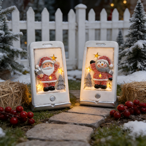 Luces Decorativas <span class=keywords><strong>de</strong></span> Terracota con Forma <span class=keywords><strong>de</strong></span> Botella <span class=keywords><strong>de</strong></span> Santa Claus y <span class=keywords><strong>Muñeco</strong></span> <span class=keywords><strong>de</strong></span> <span class=keywords><strong>Nieve</strong></span> - Adornos Navideños para Patio Interior/Exterior con Brillo LED - Product Image 5