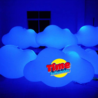 Décoration suspendue en nuages gonflables géants personnalisés en tissu Oxford imperméable en PVC, éclairage LED, ballon numérique, publicité extérieure, petit modèle