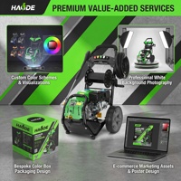 Pulvérisateur haute pression professionnel à essence 7HP - Débit élevé 2,5 GPM jusqu'à 2600 PSI Nettoyage multi-usages