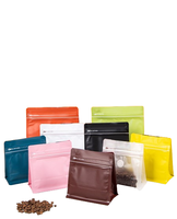 Sac de café refermable personnalisé de haute qualité 150g 250g emballage alimentaire en plastique de petite taille pochette debout valve à fermeture éclair pour le sucre