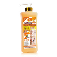 Gel Douche Éclaircissant au Curcuma et aux Matières Naturelles, Lotion Hydratante Corps à la Papaye, Rose et Vitamine C, Exfoliant Corporel