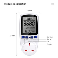 Medidor de Energía Digital Inteligente para el Hogar, Analizador de Voltaje y Potencia, Enchufe de Facturación, Medidor de Consumo Electrónico