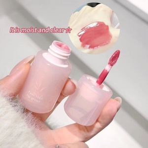 Huile à lèvres hydratante transparente 6 couleurs, essence hydratante transparente, brillant à lèvres GEGE BEAR, design rose, brillant à lèvres mignon - Product Image 2