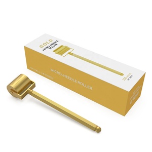 Rouleau de beauté 250 doré Microneedle Therapy Hydratant Outil de beauté multifonction et flexible Rouleau de derma - Product Image 1