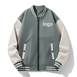 เสื้อแจ็คเก็ตผู้ชายสำหรับฤดูใบไม้ผลิและฤดูใบไม้ร่วง เสื้อแจ็คเก็ตเบสบอลแฟชั่นลำลอง คอปกเบสบอล ทันสมัย สามารถปรับแต่งโลโก้ได้ - Product Image 1