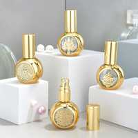 Flacon de parfum en verre de 15 ml, design luxueux populaire, gravure dorée, estampage à chaud