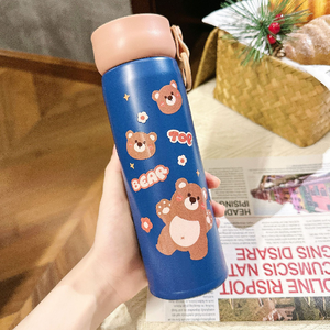 Tasse à vide de dessin animé mignon adorable tasse pour enfants <span class=keywords><strong>b</strong></span>é<span class=keywords><strong>b</strong></span>é Thermos/flacon Portable 420ml en acier inoxydable gobelet droit bouteille d'eau - Product Image 3
