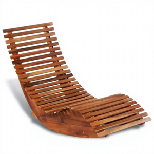 Ardena Modern Solid Teak Wood Rocking Sun Lounger Outdoor Beach Furniture Garden <b>Pool</b> Patio Hotel Apartment Villas - Product Image 1